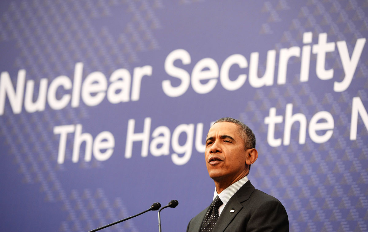 us president barack obama holds a press conference at the gemeentemuseum in the hague on march 25 2014 at the end of the nuclear security summit nss photo afp