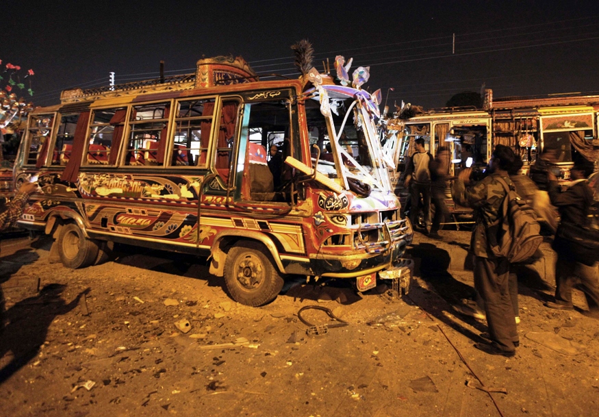 a file photo of a destroyed public bus photo reuters