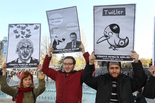 civilians in ankara protesting against turkish prime minister tayyip erdogan 039 s move to block twitter photo afp