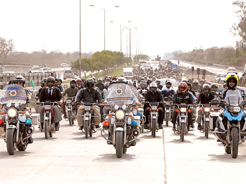 the rally proceeds along kashmir highway photo express