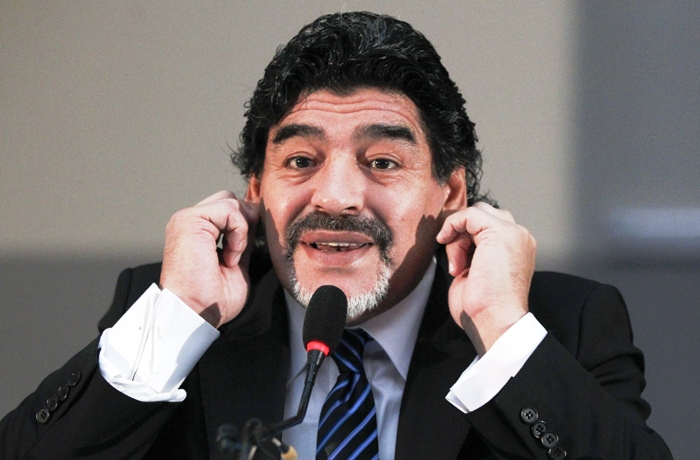 diego maradona gestures during a news conference in naples february 26 2013 photo reuters