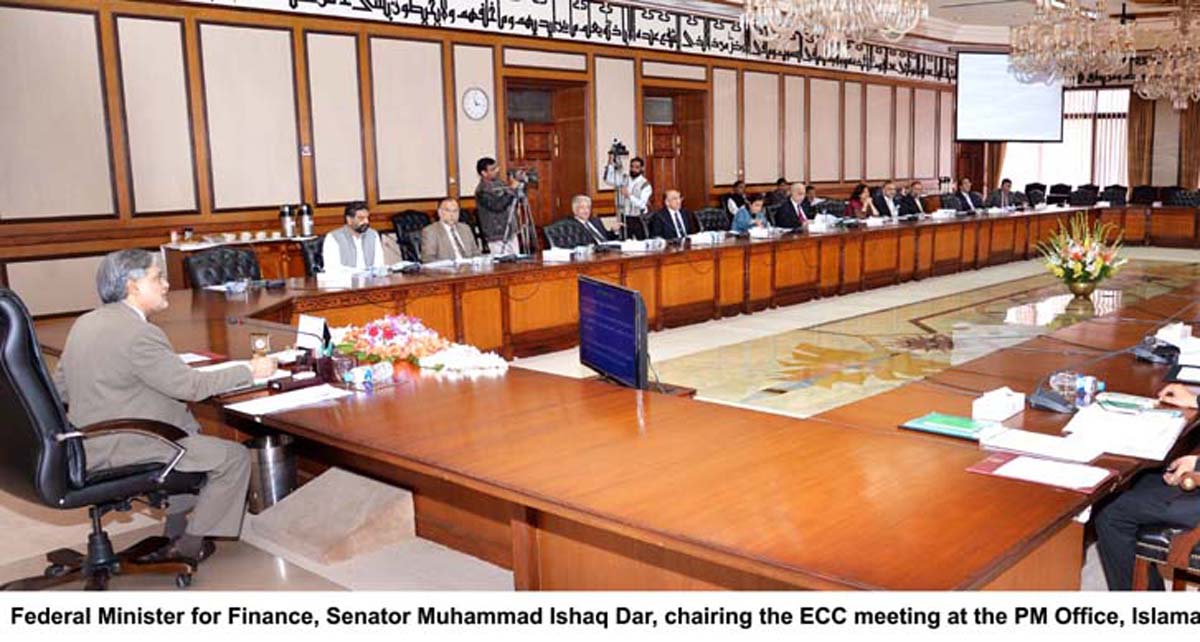 finance minister ishaq dar chairs the meeting of ecc on thursday photo pid