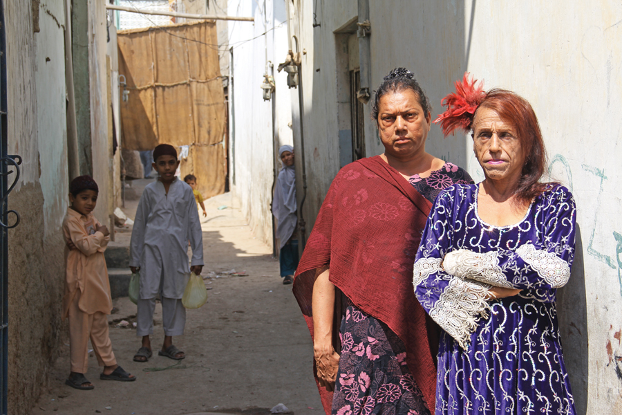 of the transgender people who originally lived in khadrhagano galai kabalo right and mano left are among the four who remain others have either passed away or have moved to other localities in search of clean water photo ayesha mir express