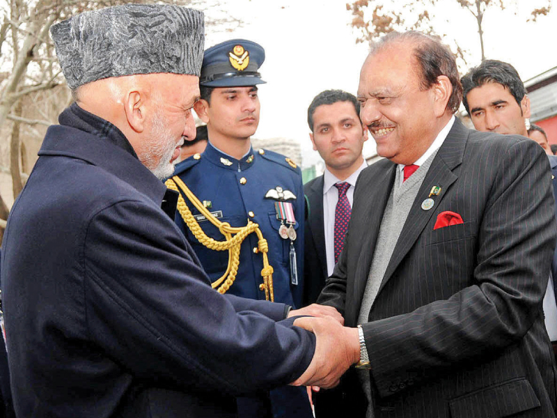 president hamid karzai receiving president mamnoon hussain at presidential palace in kabul photo nni