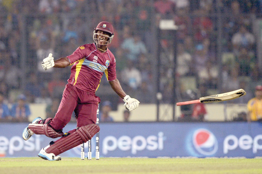 sammy plundered 19 runs off paceman mitchell starc in the penultimate over and then hit two sixes in james faulkner 039 s final over to seal a six wicket win with two balls to spare photo afp