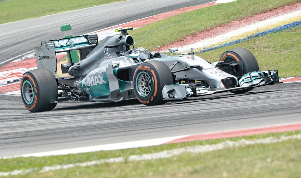 mercedes the front runners in the new season of formula one stamped their authority in the malaysian grand prix practise session on friday photo afp