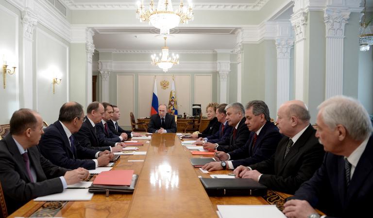 russia 039 s president vladimir putin chairs a security council meeting photo afp