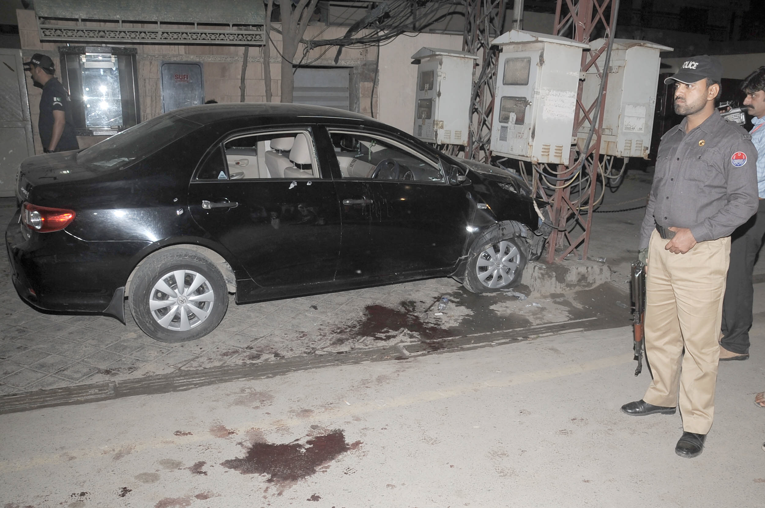 raza rumi 039 s car which was attacked in lahore on friday evening photo tariq hassan express