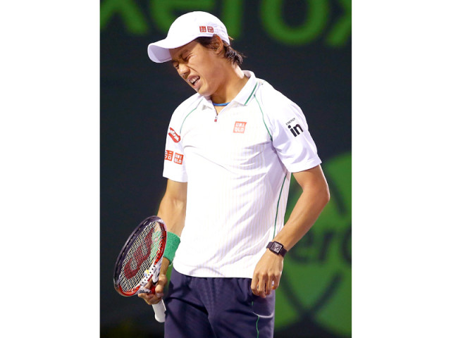 kei nishikori was upset as he had to give a walkover to novak djokovic in the semi final due to injury at the atp miami masters photo afp kei nishikori was upset as he had to give a walkover to novak djokovic in the semi final due to injury at the atp miami masters photo afp