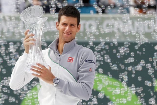 djokovic captured his second straight masters title having won two weeks ago in the california desert at indian wells photo reuters djokovic captured his second straight masters title having won two weeks ago in the california desert at indian wells photo reuters