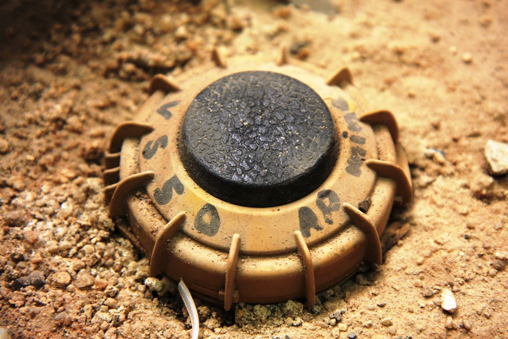 a file photo of a land mine