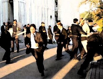 lawful behaviour litigant faints from beating by lawyers