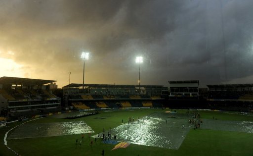 torrential rain washed out the match between pakistan and west indies photo afp