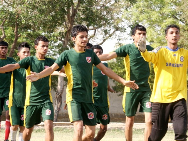 under 18 players warm up before training photo athar khan express