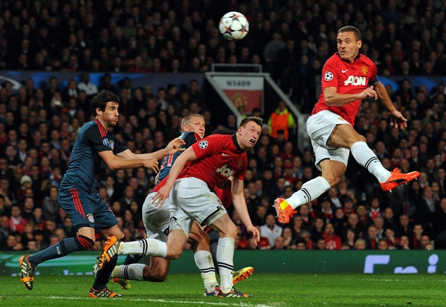 underdogs prevail united defender vidic scored from a header to produce a 1 1 draw against defending champions bayern munich in the first leg of their champions league quarter final on tuesday photo afp
