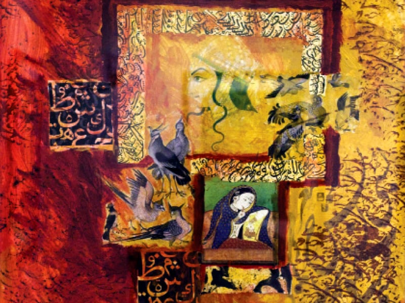 two miniature paintings by samina ali akhtar on display at nomad photo myra iqbal express