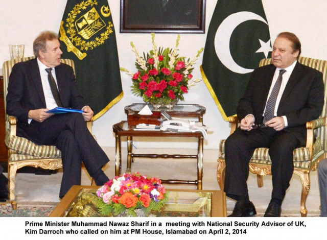 prime minister nawaz sharif in a meeting with uk national security advisor kim darroch on april 2 2014 photo pid prime minister nawaz sharif in a meeting with uk national security advisor kim darroch on april 2 2014 photo pid