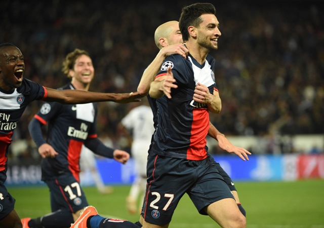 in control a solo strike from javier pastore right at the death clinched a 3 1 victory for paris saint germain in the first leg of their champions league quarter final against chelsea on wednesday photo afp