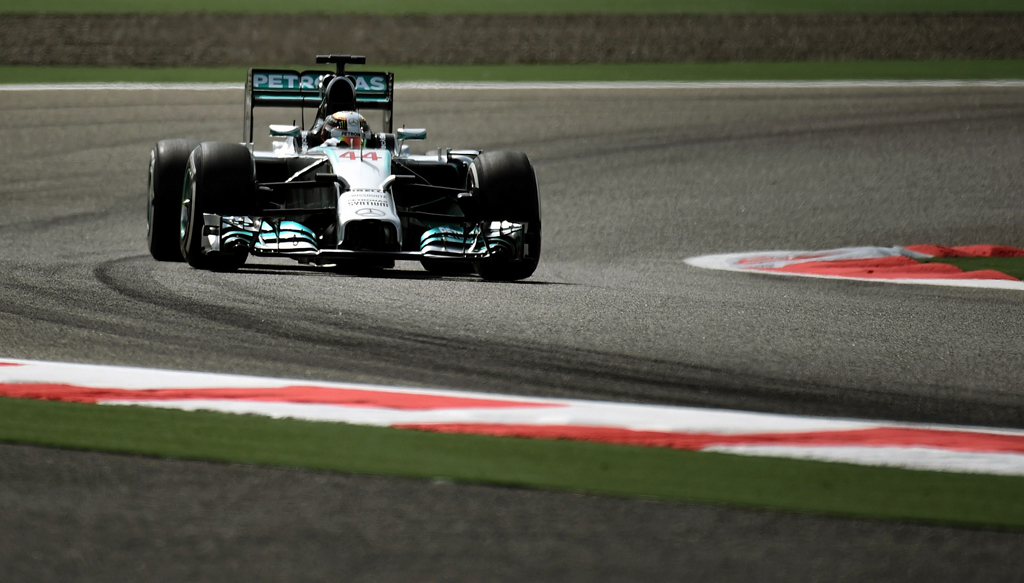 lewis hamilton of mercedes amg petronas drives his car around a corner during the first practice session of the formula one bahrain grand prix at bahrain 039 s sakhir circuit in manama on april 4 2014 photo afp