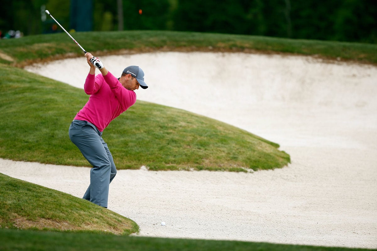 sergio garcia of spain hits his ball out of the bunker on the eighth hole during round three of the shell houston open at the golf club of houston on april 5 2014 in humble texas photo afp