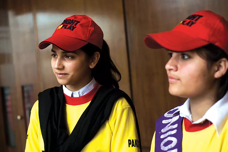 kainat and mahnoor listen to another participant during the event photo express kainat and mahnoor listen to another participant during the event photo express