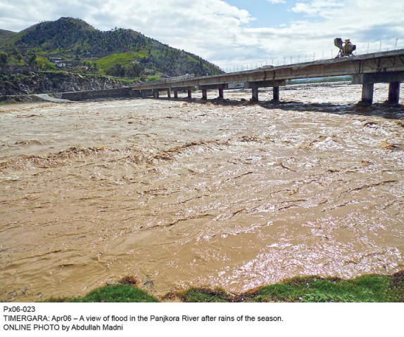 heavy downpours have increased water level of the panjkora river in timergara lower dir photo online heavy downpours have increased water level of the panjkora river in timergara lower dir photo online