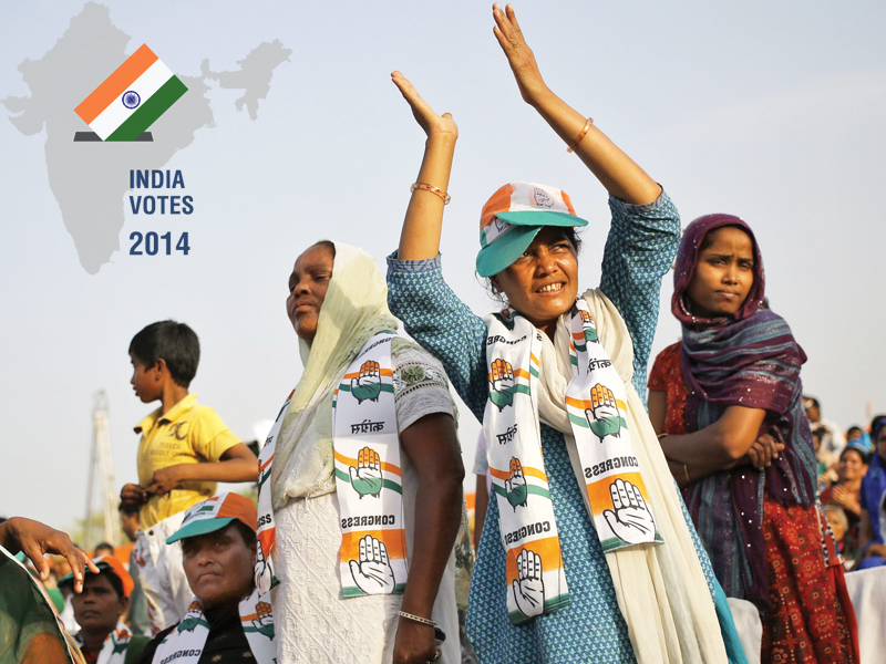 supporters of india s ruling congress party cheer at a rally ahead of general elections in new delhi april 6 2014 photo reuters