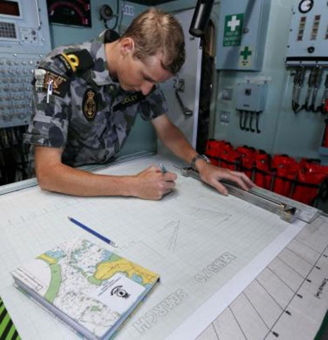 maritime warfare officer sub lieutenant scott gidley plots a course aboard the australian navy ship hmas perth for the distance to run with fuel to reach the search zone for the missing malaysian airlines flight mh370 in the southern indian ocean in this picture released by the australian defence force april 8 2014 photo reuters maritime warfare officer sub lieutenant scott gidley plots a course aboard the australian navy ship hmas perth for the distance to run with fuel to reach the search zone for the missing malaysian airlines flight mh370 in the southern indian ocean in this picture released by the australian defence force april 8 2014 photo reuters