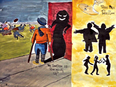 artful eradication no to polio in 2d