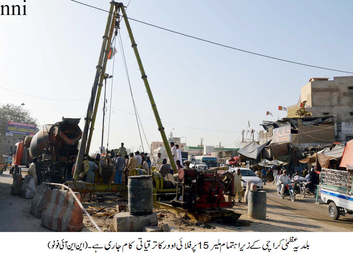 this picture from april 4 shows construction for the fly over at malir 15 underway photo nni