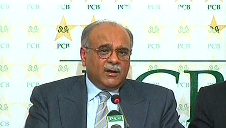 express news screengrab of pcb chairperson najam sethi 039 s press conference on april 11 in lahore