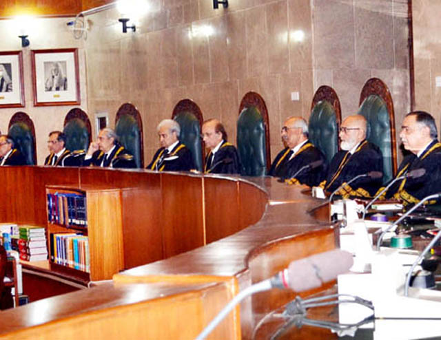 chief justice tassaduq hussain jillani presiding over the full court reference on the eve of retirement justice khilji arif hussain photo pid