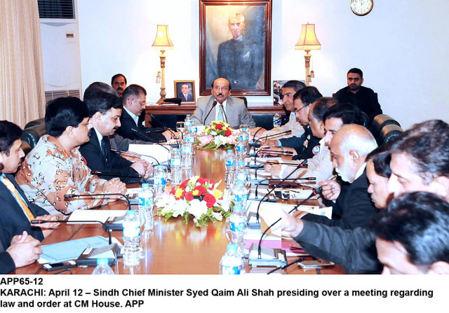 sindh chief minister chairing the law and order meeting at the chief minister house on saturday photo app sindh chief minister chairing the law and order meeting at the chief minister house on saturday photo app