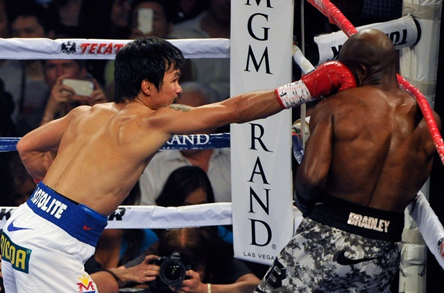 manny pacquiao destroys timothy bradley for the wbo welterweight title photo afp