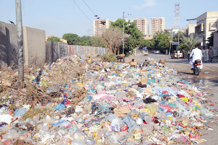 heaps of garbage can be seen throughout the city and are a major source of inconvenience photo muhammad noman express