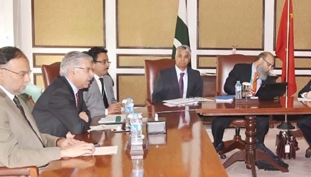 minister for planning and development ahsan iqbal and minister for water and energy khawaja asif in a meeting with the chinese delegation on power photo pid