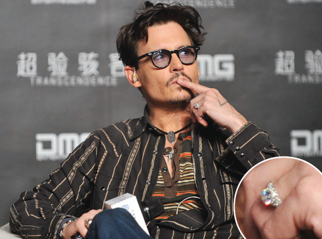 depp was spotted wearing a diamond ring on his left hand and explained that it was originally intended for his partner heard depp was spotted wearing a diamond ring on his left hand and explained that it was originally intended for his partner heard