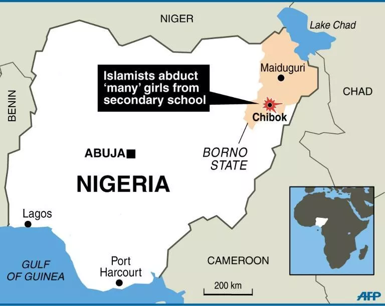 map locating chibok in nigeria 039 s borno state site of the abductions photo afp map locating chibok in nigeria 039 s borno state site of the abductions photo afp