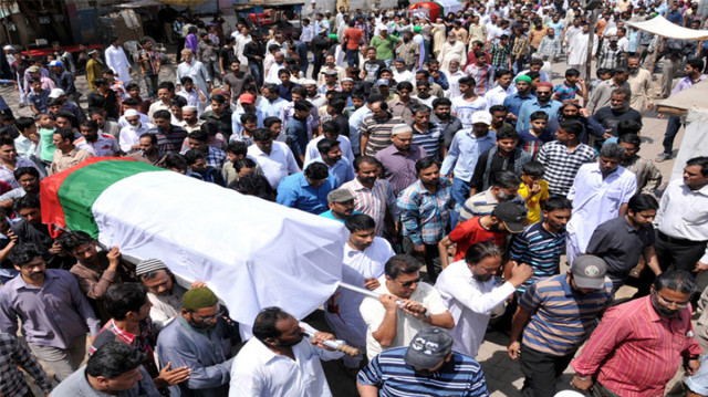 relatives and members of mqm gather for the funeral of their fallen comrade on wednesday photo mqm relatives and members of mqm gather for the funeral of their fallen comrade on wednesday photo mqm