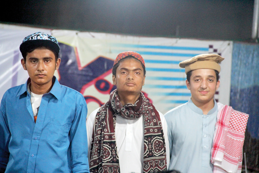lyari residents gathered at the lyari youth caf on tuesday to share their experiences and discuss the efforts to restore peace in the restive area some of the youngsters dressed up in traditional attire representing the various ethnicities residing in lyari photos ayesha mir express