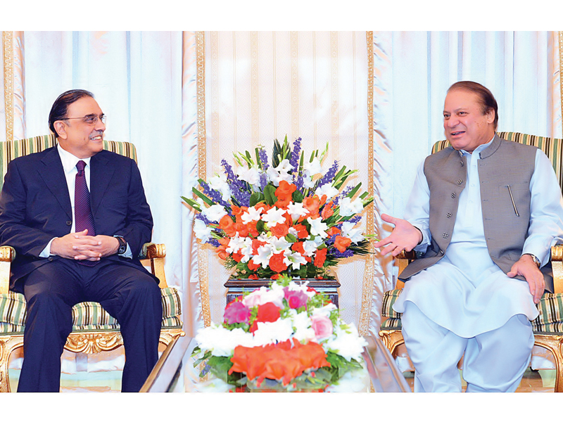 prime minister nawaz sharif meets with former president asif ali zardari at the pm house photo app