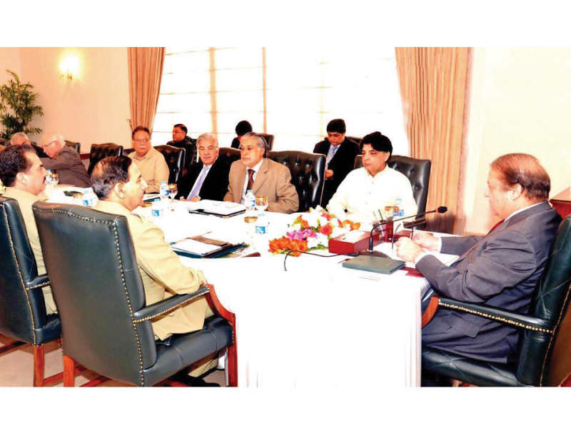 prime minister nawaz sharif chairs the national security committee meeting at the pm house photo nni