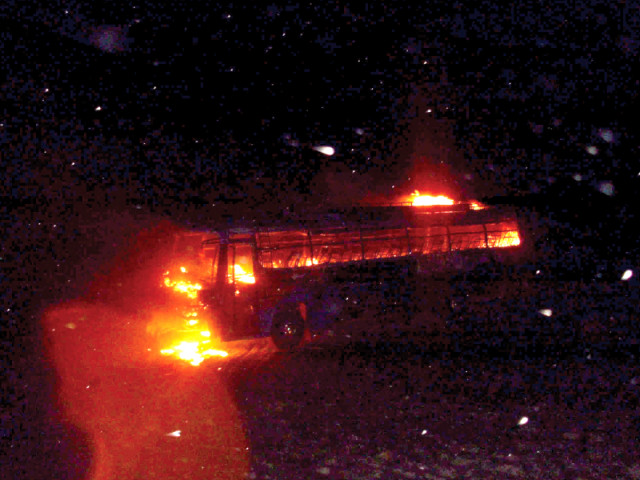 protestors set ablaze the bus that crushed 15 people to death photo express protestors set ablaze the bus that crushed 15 people to death photo express