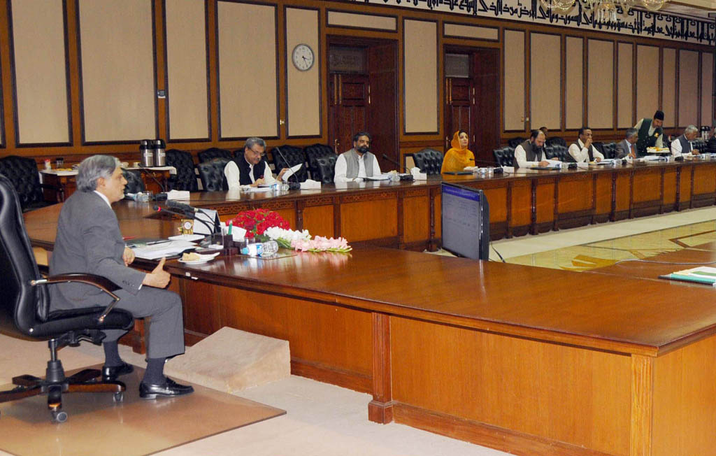 finance minister ishaq dar chairing the meeting of ecnec at the pm office in islamabad on april 18 2014 photo pid
