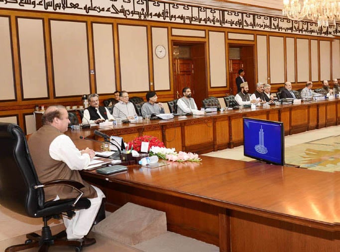 prime minister nawaz sharif chairing the cabinet meeting in islamabad on april 18 2014 photo pid