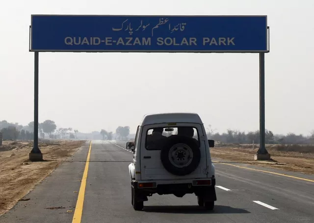 this photograph taken on february 17 2014 shows a vechile entering the proposed site of the solar energy park at badaiwani wala photo afp this photograph taken on february 17 2014 shows a vechile entering the proposed site of the solar energy park at badaiwani wala photo afp