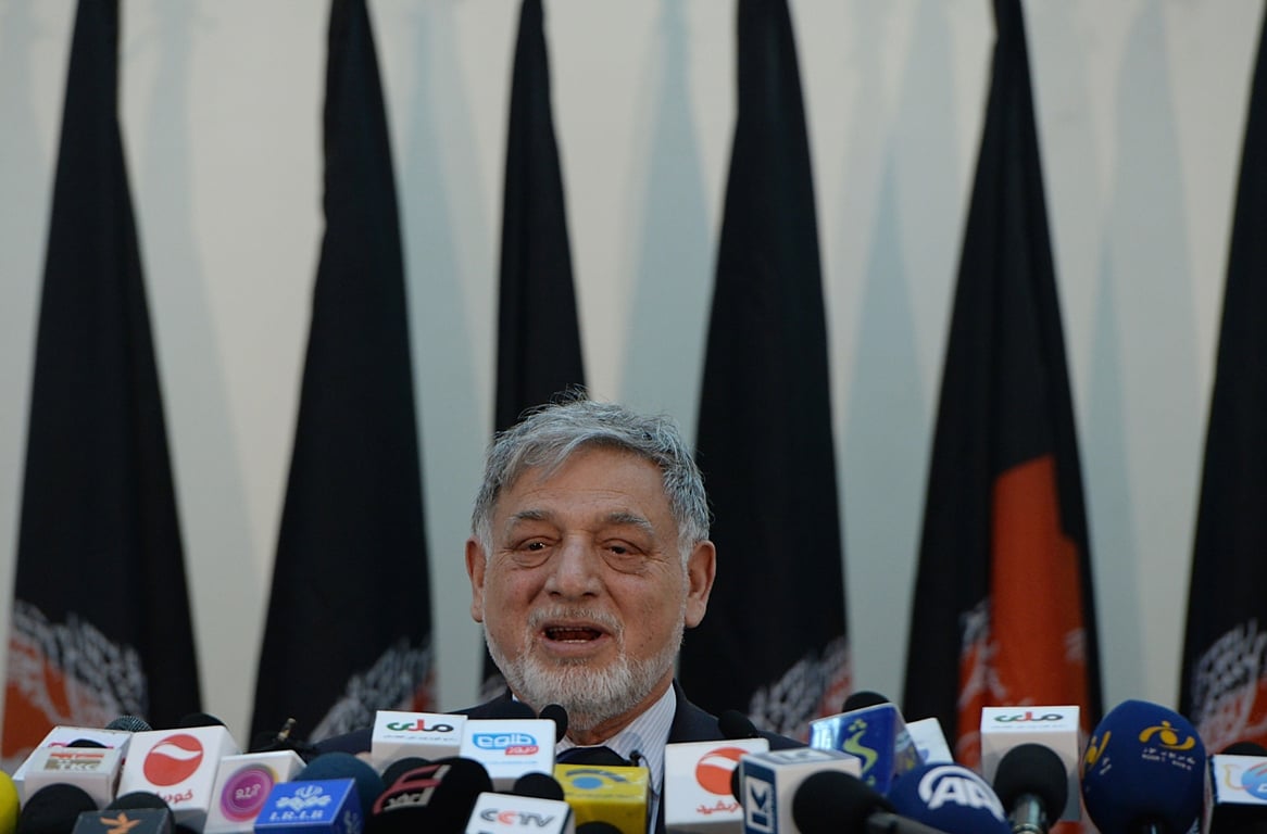 ahmad yousuf nuristani head of the afghan independent election commission iec speaks during a press conference in kabul on april 20 2014 photo afp