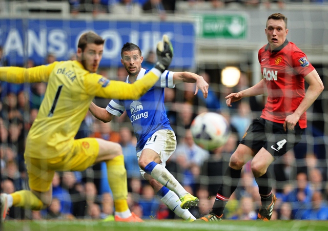 dismal run united managed only two shots on target in a disappointing performance that saw them beaten by a leighton baines penalty and a kevin mirallas goal photo afp