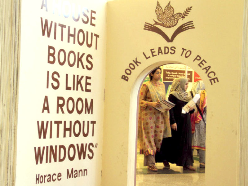people walk through the decorated halls of the venue on tuesday photo muhammad javaid express amp inp