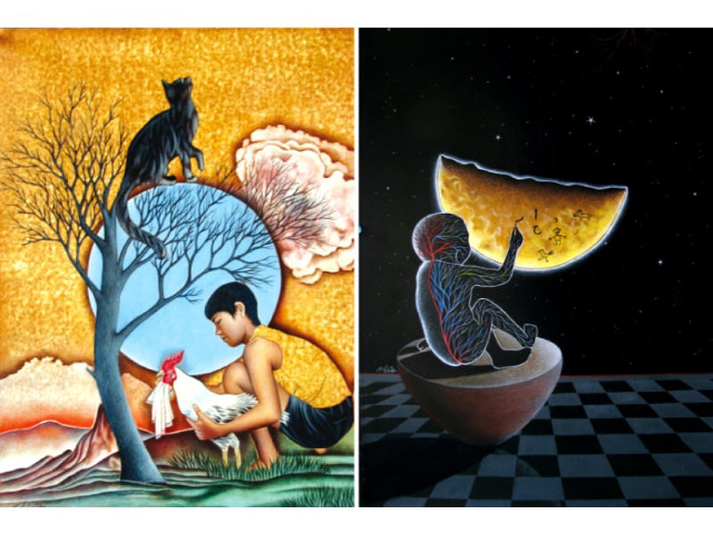 the paintings depict the artist s engagement with current issues photos express the paintings depict the artist s engagement with current issues photos express